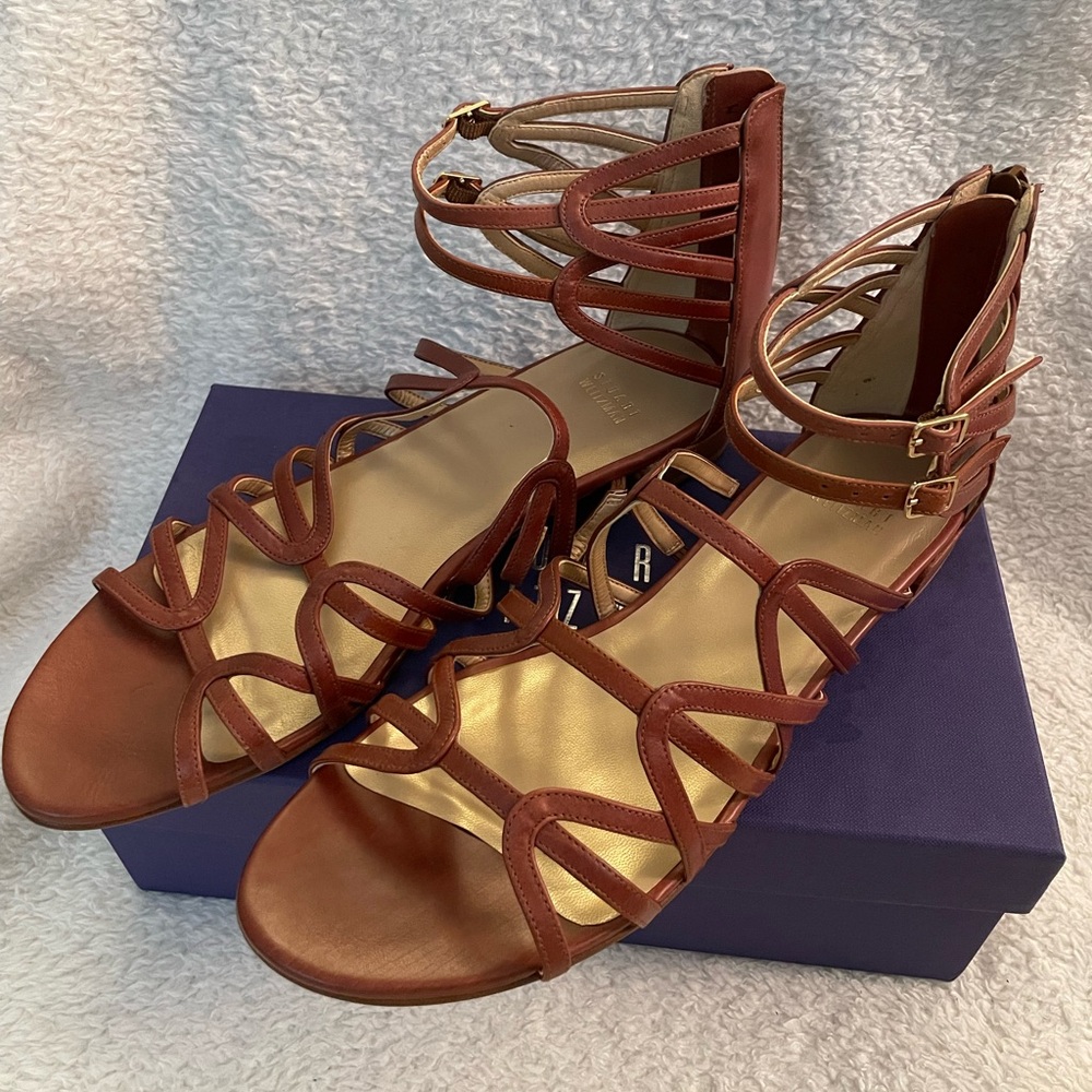 NIB Stuart Weitzman Athens Saddle Old West Calf Sandal Size 10